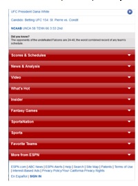 ESPN site with closed video complex