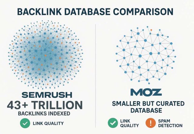 Semrush vs Moz - Backlink Database Comparison