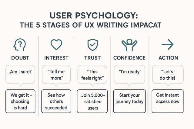 UX Psychology - The 5 stages of UX writing impact