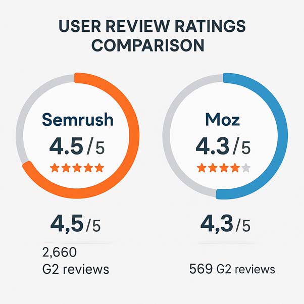 Semrush vs Moz - User Review Ratings Comparison