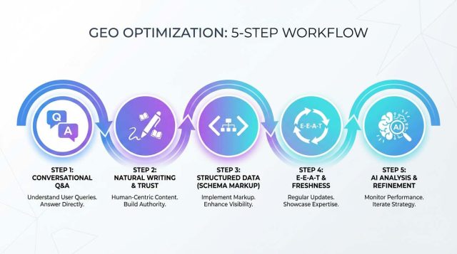 5 steps GEO optimization workflow